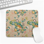 Hand drawn batik floral pattern Large Mousepads Front