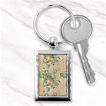 Hand drawn batik floral pattern Key Chains (Rectangle)  Front