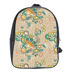 Hand Drawn Batik Floral Pattern School Bags(large)  by TastefulDesigns