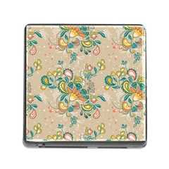 Hand drawn batik floral pattern Memory Card Reader (Square)