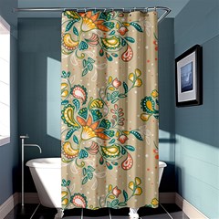 Hand drawn batik floral pattern Shower Curtain 36  x 72  (Stall) 