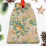 Hand drawn batik floral pattern Bell Ornament (Two Sides) Front