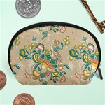 Hand drawn batik floral pattern Accessory Pouches (Large)  Front