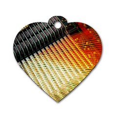 Technology Circuit Dog Tag Heart (One Side)