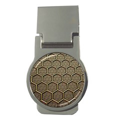 Texture Hexagon Pattern Money Clips (Round) 