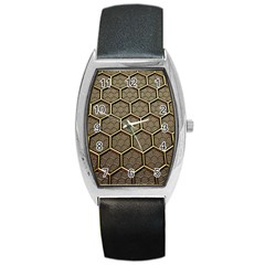 Texture Hexagon Pattern Barrel Style Metal Watch