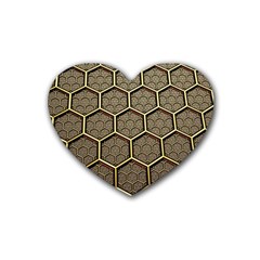 Texture Hexagon Pattern Heart Coaster (4 pack) 