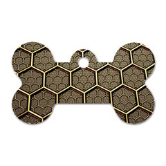 Texture Hexagon Pattern Dog Tag Bone (One Side)