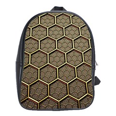 Texture Hexagon Pattern School Bags(Large) 