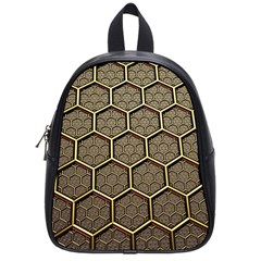 Texture Hexagon Pattern School Bags (Small) 