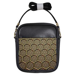 Texture Hexagon Pattern Girls Sling Bags