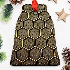 Texture Hexagon Pattern Bell Ornament (Two Sides)