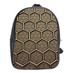 Texture Hexagon Pattern School Bags (XL) 