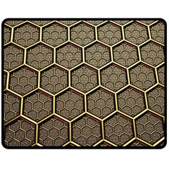 Texture Hexagon Pattern Double Sided Fleece Blanket (Medium) 