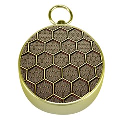 Texture Hexagon Pattern Gold Compasses