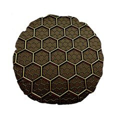 Texture Hexagon Pattern Standard 15  Premium Flano Round Cushions