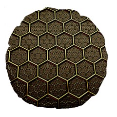 Texture Hexagon Pattern Large 18  Premium Flano Round Cushions