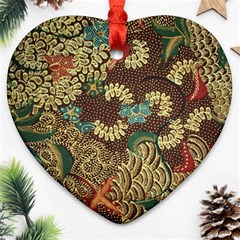 Traditional Batik Art Pattern Ornament (Heart)