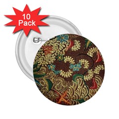 Traditional Batik Art Pattern 2.25  Buttons (10 pack) 