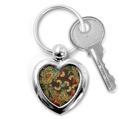 Traditional Batik Art Pattern Key Chains (Heart) 