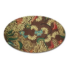 Traditional Batik Art Pattern Oval Magnet