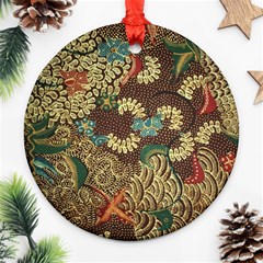 Traditional Batik Art Pattern Round Ornament (Two Sides)