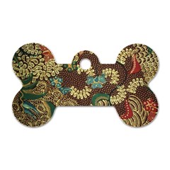 Traditional Batik Art Pattern Dog Tag Bone (Two Sides)