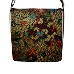 Traditional Batik Art Pattern Flap Messenger Bag (L) 