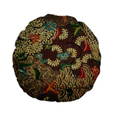 Traditional Batik Art Pattern Standard 15  Premium Flano Round Cushions