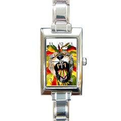 Reggae Lion Rectangle Italian Charm Watch