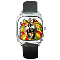 Reggae Lion Square Metal Watch