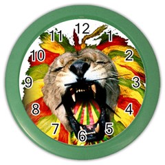 Reggae Lion Color Wall Clocks