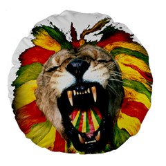 Reggae Lion Large 18  Premium Round Cushions