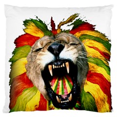 Reggae Lion Large Flano Cushion Case (Two Sides)