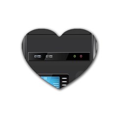 Standard Computer Case Front Rubber Coaster (Heart) 