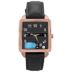 Standard Computer Case Front Rose Gold Leather Watch 