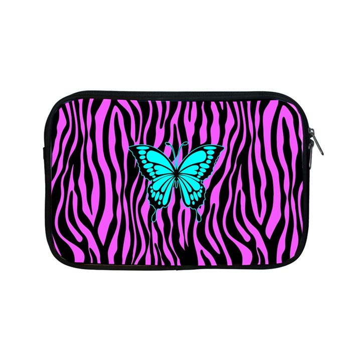 Zebra Stripes Black Pink   Butterfly Turquoise Apple iPad Mini Zipper Cases