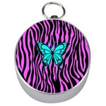 Zebra Stripes Black Pink   Butterfly Turquoise Silver Compasses Front