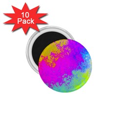 Grunge Radial Gradients Red Yellow Pink Cyan Green 1 75  Magnets (10 Pack)  by EDDArt