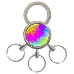 Grunge Radial Gradients Red Yellow Pink Cyan Green 3-Ring Key Chains Front