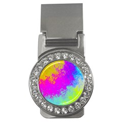 Grunge Radial Gradients Red Yellow Pink Cyan Green Money Clips (cz)  by EDDArt