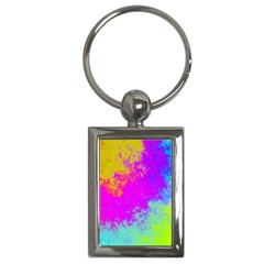 Grunge Radial Gradients Red Yellow Pink Cyan Green Key Chains (rectangle)  by EDDArt