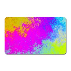 Grunge Radial Gradients Red Yellow Pink Cyan Green Magnet (rectangular) by EDDArt