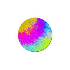 Grunge Radial Gradients Red Yellow Pink Cyan Green Golf Ball Marker by EDDArt