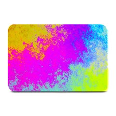 Grunge Radial Gradients Red Yellow Pink Cyan Green Plate Mats by EDDArt