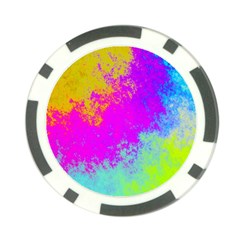 Grunge Radial Gradients Red Yellow Pink Cyan Green Poker Chip Card Guard by EDDArt