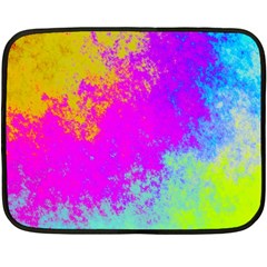 Grunge Radial Gradients Red Yellow Pink Cyan Green Double Sided Fleece Blanket (mini)  by EDDArt