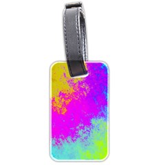 Grunge Radial Gradients Red Yellow Pink Cyan Green Luggage Tags (two Sides) by EDDArt