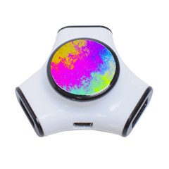 Grunge Radial Gradients Red Yellow Pink Cyan Green 3-port Usb Hub by EDDArt