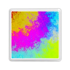 Grunge Radial Gradients Red Yellow Pink Cyan Green Memory Card Reader (square)  by EDDArt